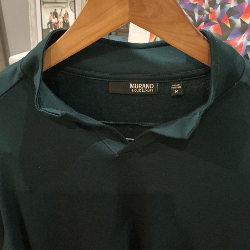 Murano Men's Mockneck Polo in Deep Teal